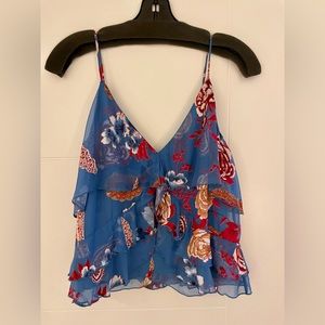 Alice + Olivia Ruffled Spaghetti Strap Tank